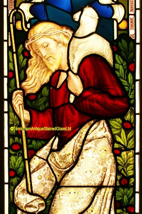 Ref: Rel344 - Antique Religious Church Stained Glass Window - The Good ...