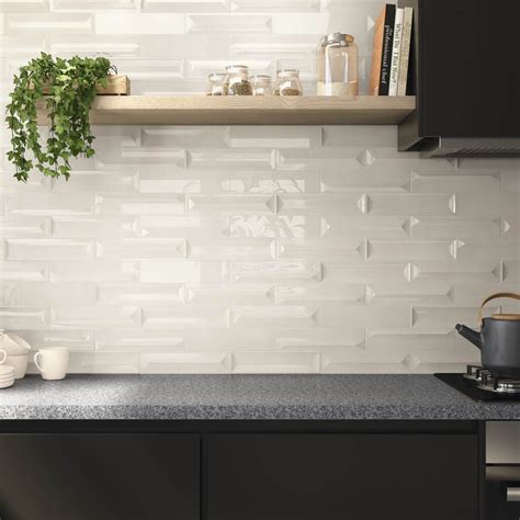 Spectrum Ceramic 3D 3x12 Subway Tile in Glossy Wind Gray