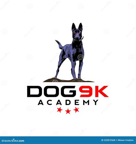 K9 DOG Unit Logo Design. Police Dog Training Illustration Logo Vector Stock Illustration ...