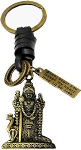 AFH South Indian Lord Murugan Kartikeya Bronze Leather Key Chain for ...