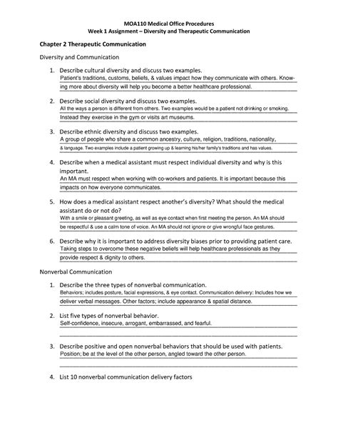 Week 1 Assignment Worksheet - Week 1 Assignment – Diversity and ...