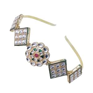 Buy University Trendz Kundan Mathapatti Hair-Band Exquisite Gold-Plated ...