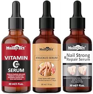 Mensport Vitamin C20% Brightening Face Serum, Knuckles Serum (Clear ...