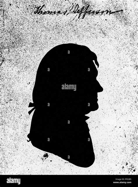 THOMAS JEFFERSON (1743-1826). /nThird President of the United States. Silhouette of Jefferson as ...