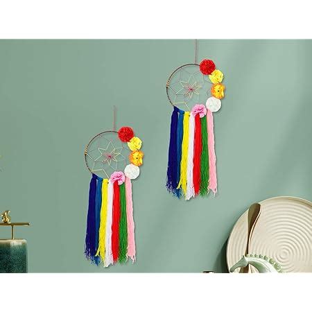 Paperiva Dream Catcher Wall Hanging - Jute Design with Red White ...