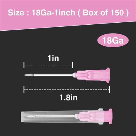 Snapklik.com : 150 Pack 18 Gauge Needles 1 Inch, Sterile Disposable ...