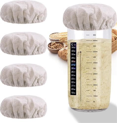 Amazon.com: Cloth Covers for Sourdough Starter Jars Or Kombucha Kefir ...