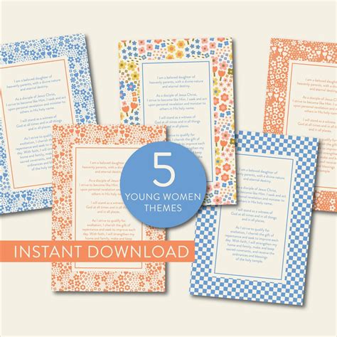 LDS Young Women Theme Instant Download Printable - Etsy
