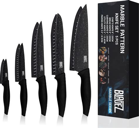 nuovva Sharp Kitchen Knife Set - Professional Kitchen Knives - 5 Pieces ...