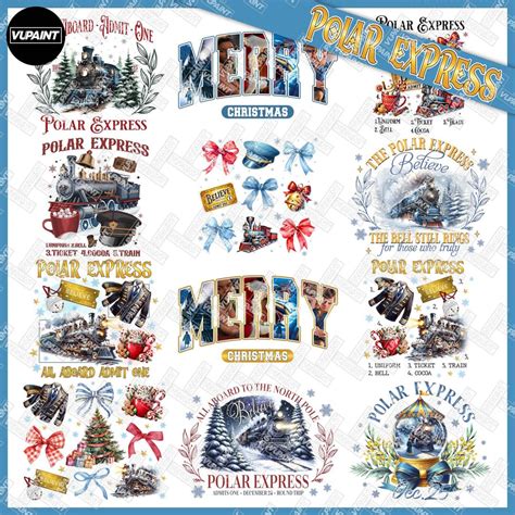 10 Christmas Train Movie Png Bundle, All Aboard Admit One Png ...