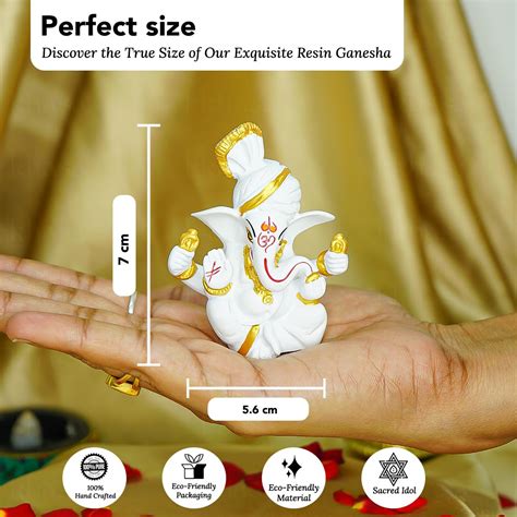 Buy Ekhasa Standard: White Ganesh Idol for Car Dashboard – GlobalBees Shop