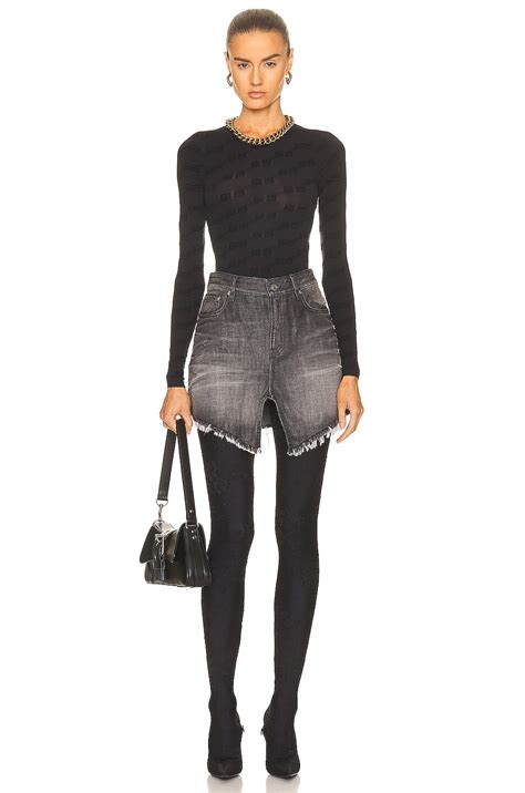 Balenciaga Cut Up Mini Skirt in Black & White | FWRD
