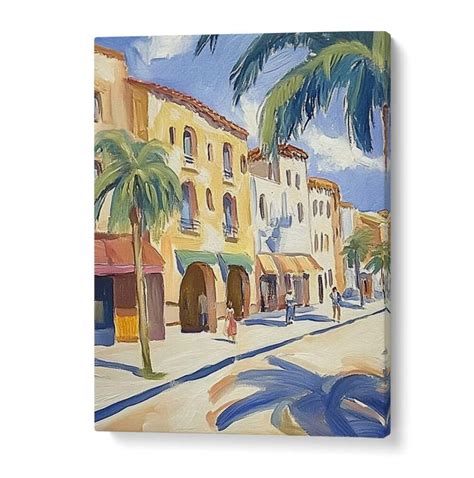 Palm Trees on the Street Canvas Wall Art Decor – Asianmonk