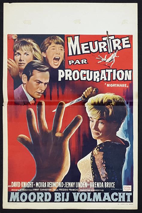 NIGHTMARE (1964) Original Hammer Horror Belgian Film Poster | Picture ...