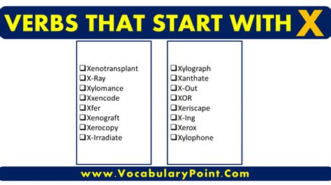 Verbs that starting with X Archives - Vocabulary Point
