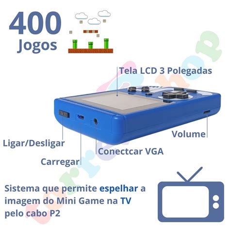 Mini Super Game Box Plus Portátil 400 Jogos Clássicos Tela LCD-Torres Shop