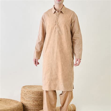 Embrace Traditional Elegance with Our Brown Pathani Kurta Pyjama Set ...