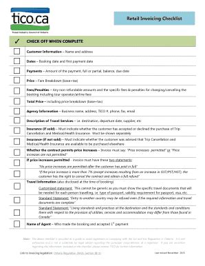 Fillable Online Retail Invoicing Checklist - TICO Fax Email Print ...