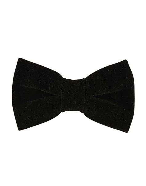 Buy Voici France Mens Bow Tie pure silky velvet fabric Black color ...