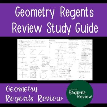 Geometry Regents Review Study Guide by Knoop's Regents Review | TPT