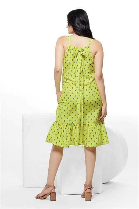 Lime Dress | yellow print with lime color maxi | FAB VOGUE Studio