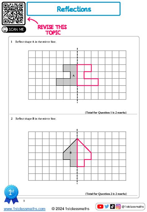Image result for Reflection Maths Questions
