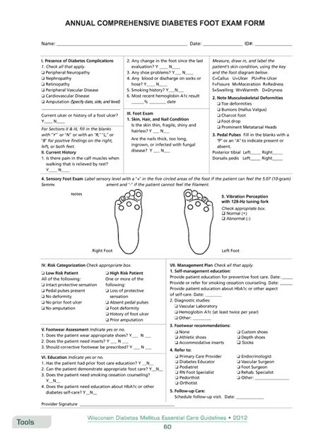 2012-2026 Annual Comprehensive Diabetes Foot Exam Form - Fill Out, Sign ...