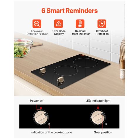 VEVOR Induction Cooktop 12-in 2 burners Black Induction Cooktop in the ...