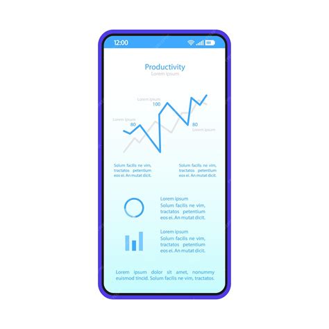 Smartphone dashboard interface vector template. mobile productivity ...