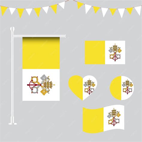 Premium Vector | Collection of papal states flag emblems and icons in ...