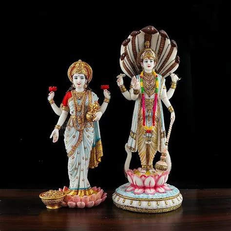 Shopping Uncle Polyresin Lord Vishnu with Maa Lakshmi Statue Idol Murti ...