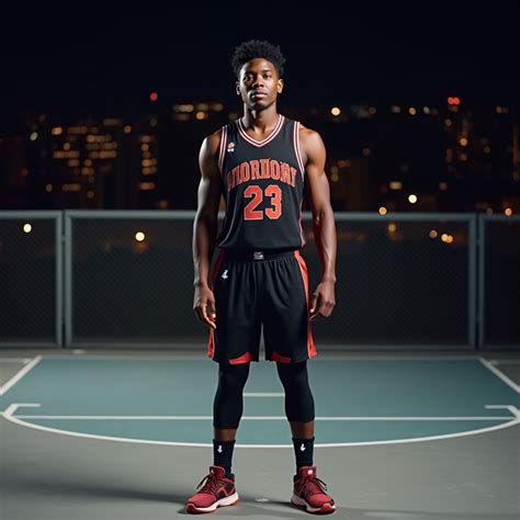 Jaden Newman Shines on Basketball Court at Night | Stable Diffusion Online