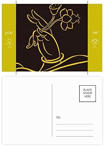 DIYthinker Religion Buddhist Hand Lotus Seed Friend Postcard Set Thanks ...