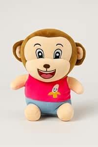 Buy MAHADEV TOYS Plush Monkey Soft Toy with Pink T-Shirt, Premium ...