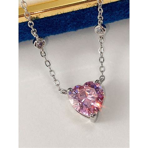 Buy Jewels Galaxy Silver Plated American Diamond Studded Pink Heart ...