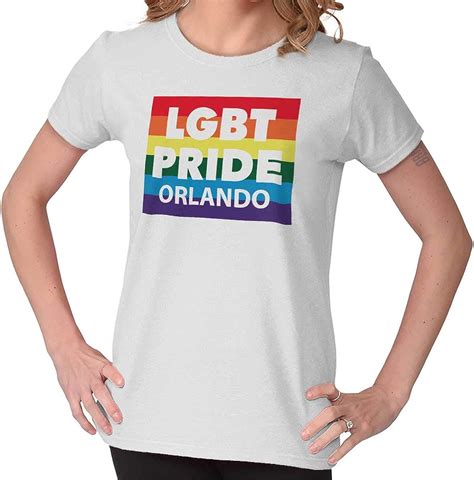 Amazon.com: LGBT Pride Orlando Florida Pride Parade Ladies T Shirt ...
