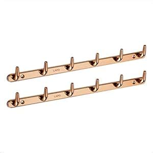 LAPO 2 Pack Zinc Heavy Duty 6 Pin Bathroom Cloth Hooks, Door Hanger ...