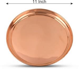 DOKCHAN Copper Plain Plate for pooja (Size - 11inch) Dinner Plate Price ...