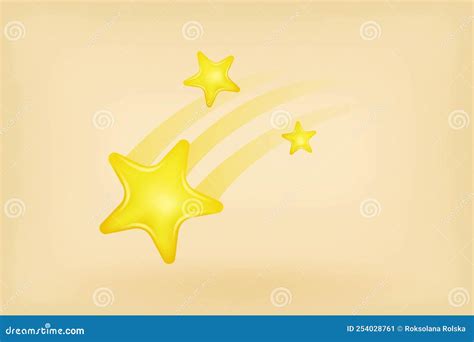 Shining Shooting Stars Emoji. Realistic Icon. Isolated Vector Stock ...