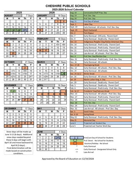 Cheshire Public Schools CT Calendar 25-26 Revised [pdf] - EduCounty