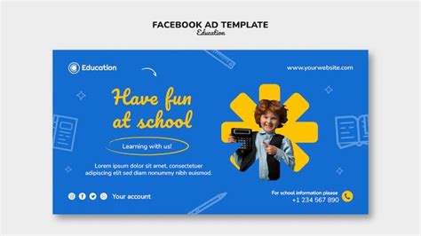 Hand drawn education concept facebook template | Free PSD