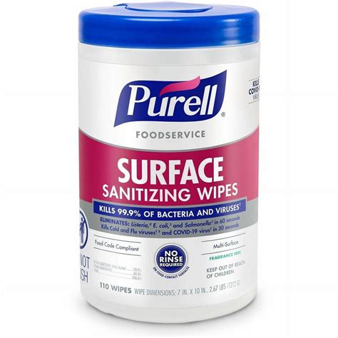 PURELL; Foodservice Surface Sanitizing Wipes - Ready-To-Use Wipe7 ...