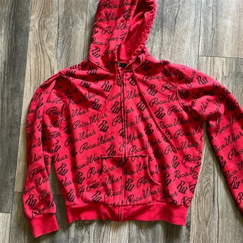 Rocawear Women's Red and Black Hoodie | Depop