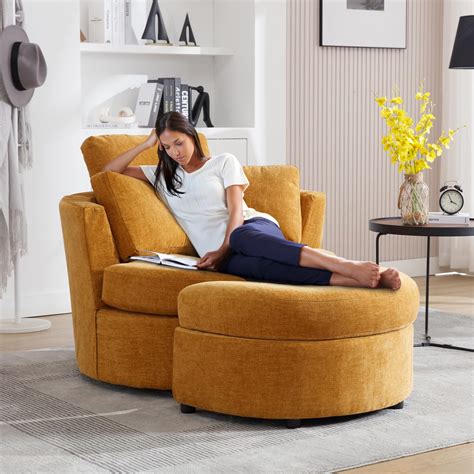 Oversized Swivel Accent Chair Living Room Lindyn Oversized Swivel