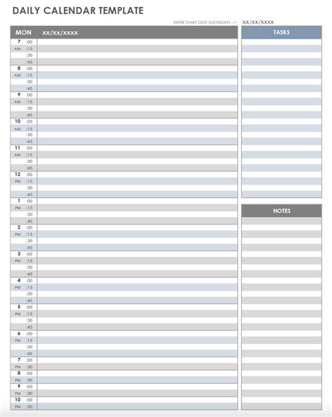 Free Printable Daily Calendar Template | Template Samples