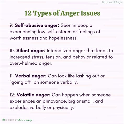 Types Of Anger Disorders