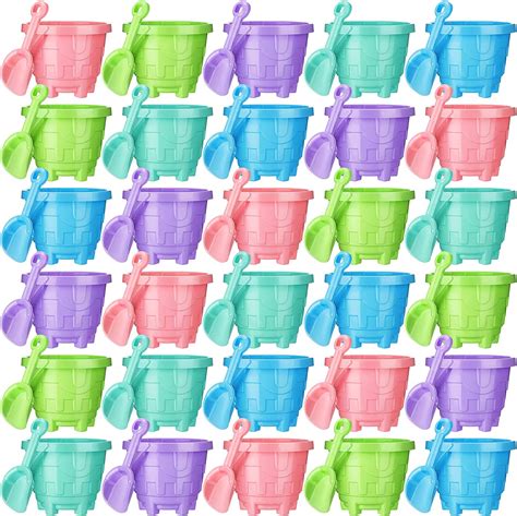 Sosation 60 Pcs Sand Buckets Bulk for Kids Easter Sand Buckets and ...