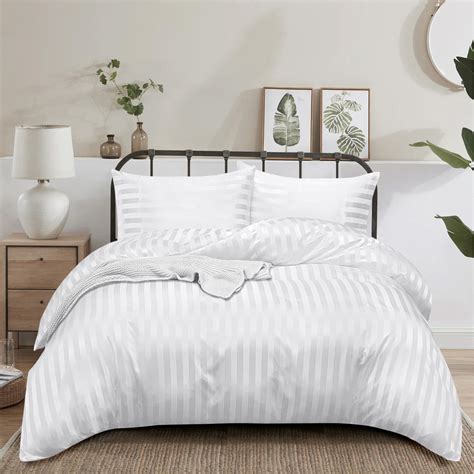White Duvet Cover | Striped & Pattern Bedding Set | Yorkshire Bedding UK