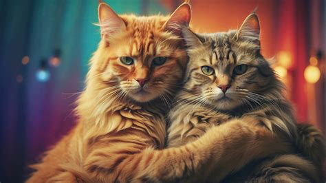 Cats Hug 4K #6770j Wallpaper 4K PC