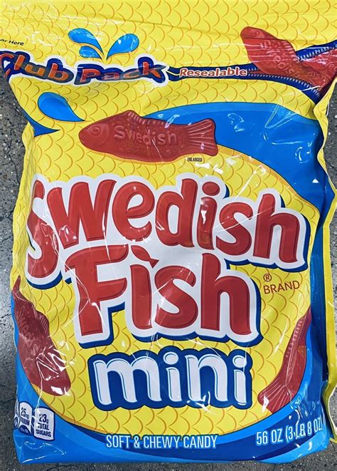 Swedish Fish 56oz Mini Candy Soft Chewy Bulk Gummi Candies 3.5 LB ...